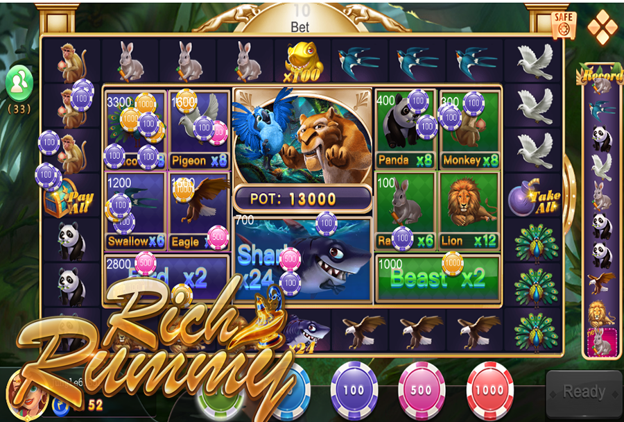 Zoo roulette game start interface